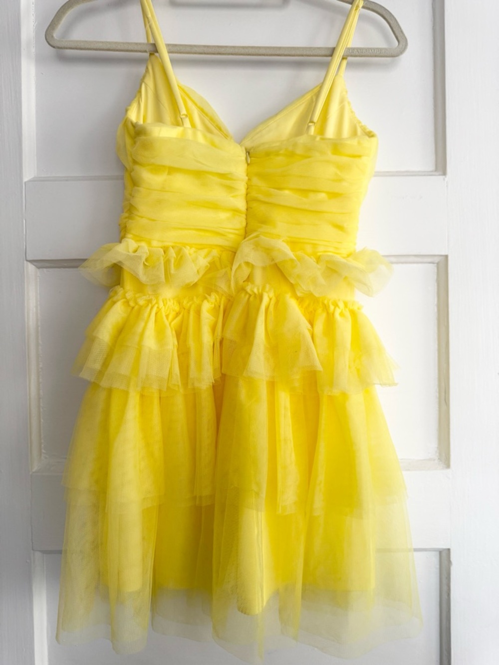 Lulu's Lemon Ruffled Tiered Spaghetti Strap Dress - Picture 2 of 3